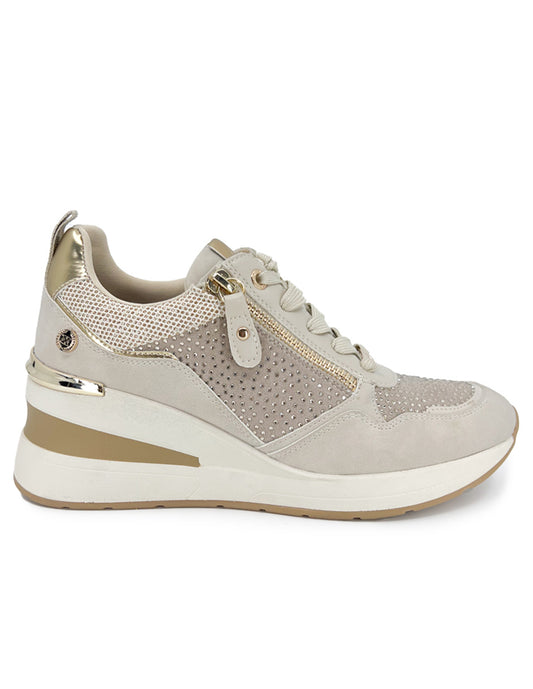 Tenis Casual Trender color Beige para Mujer