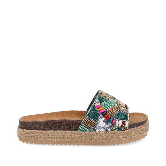 Sandalia Casual Trender Multicolor con pedreria para Mujer