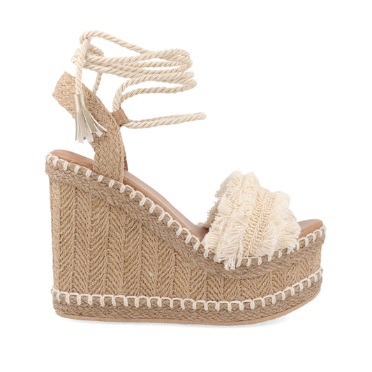 Sandalia Casual Trender color Beige para Mujer