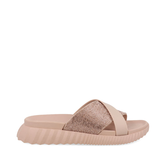 Sandalia Casual Trender color Rosa para Mujer con Brillos