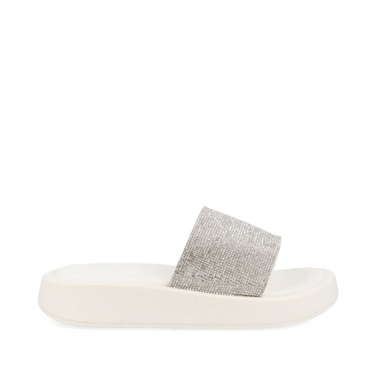 Sandalia Casual Trender color Blanco para Mujer con Brillos