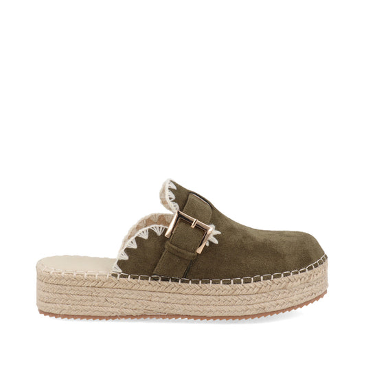 zapatos Sueco Trender color Verde para Mujer