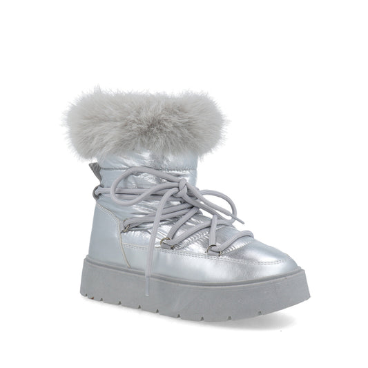 Bota Invernal Trender color Plata para Mujer