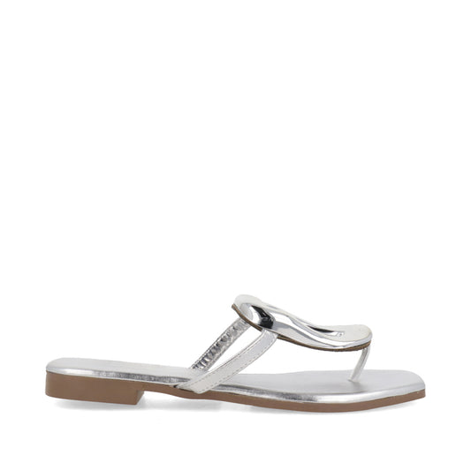 Sandalia Casual Trender color Plata para Mujer