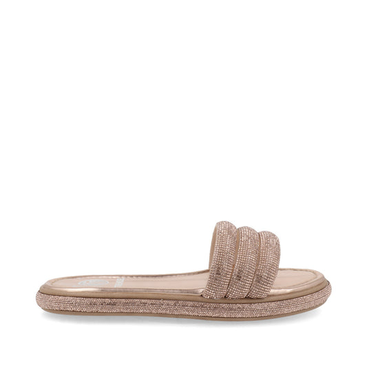Sandalia Casual Trender color Oro para Mujer con Brillos