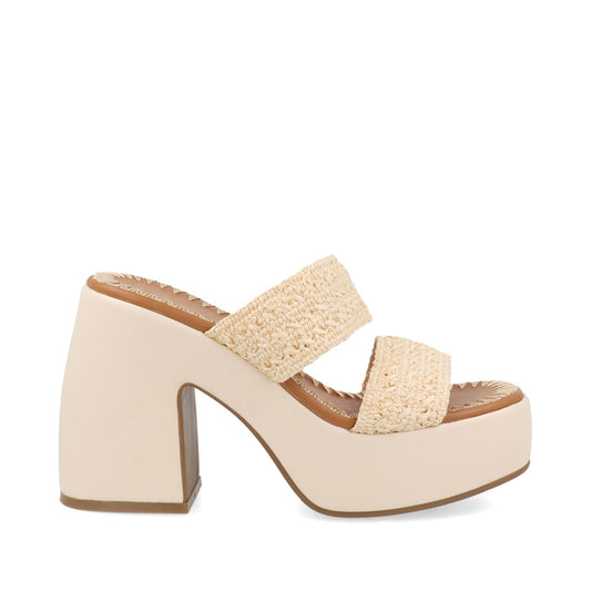 Sandalia Casual Trender color Beige para Mujer CON CHINELA TEJIDA
