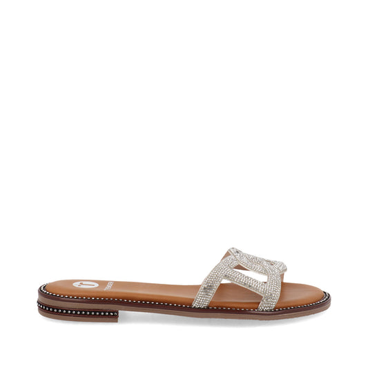Sandalia Casual Trender color Blanco para Mujer con brillos