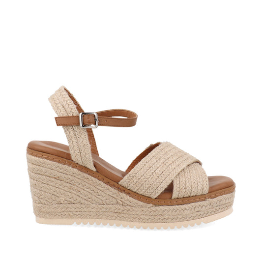 Sandalia Casual con plataforma Trender color Beige para Mujer
