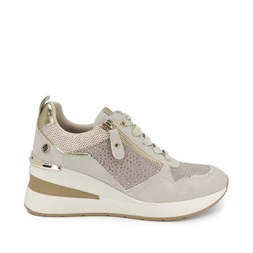 Tenis Casual Trender color Beige para Mujer