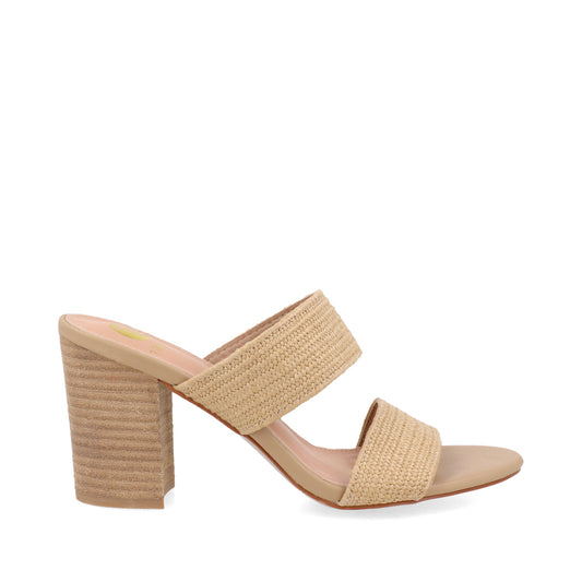 Sandalia Casual Trender color Beige para Mujer con tacon cuadrado