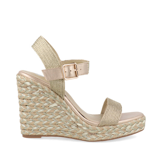 Sandalia Casual con plataforma Trender color Oro para Mujer