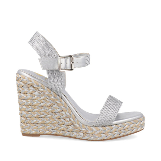 Sandalia Casual con Plataforma Trender color Plata para Mujer