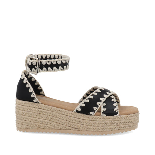 Sandalia Casual Trender color Negro con Beige para Mujer