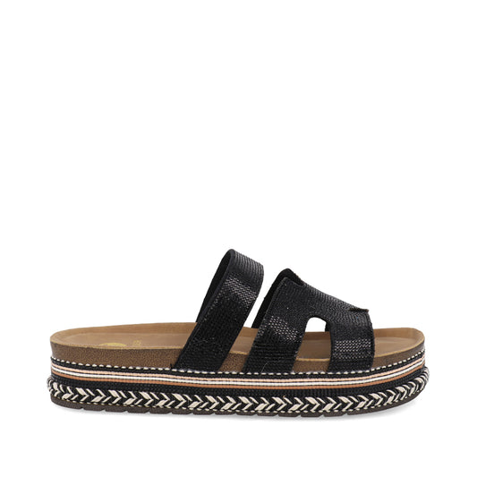 Sandalia Casual Trender color Negro para Mujer con Brillos