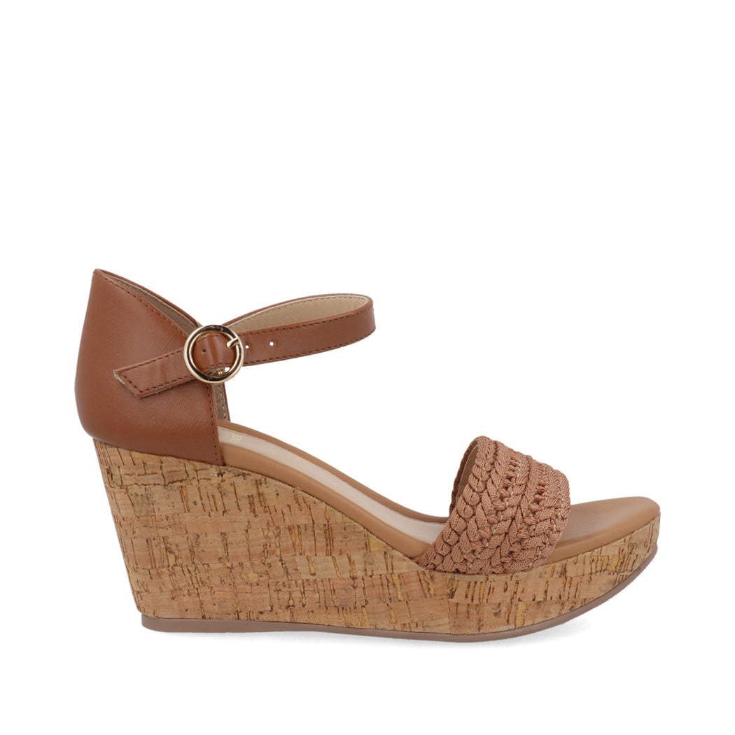 Sandalia Casual con plataforma Trender color Camel para Mujer
