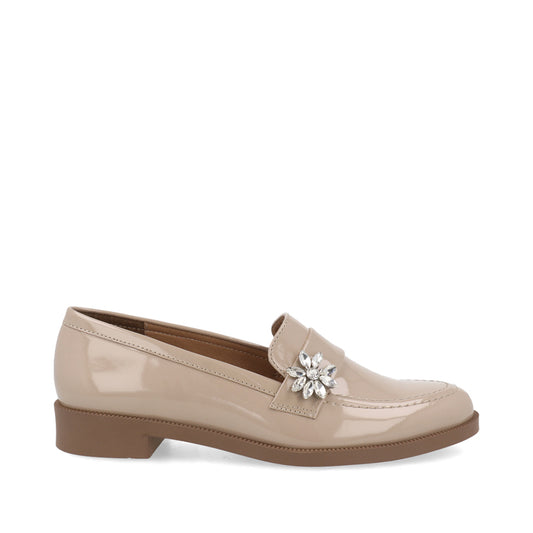 Zapato Mocasin Casual Trender color Beige para Mujer