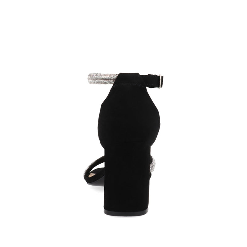 Sandalia de Tacón Trender color Negro con Brillo para Mujer