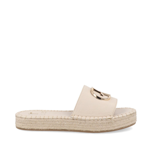 Sandalia Casual Trender color Hueso para Mujer