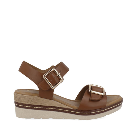 Sandalia Casual Trender color Miel para Mujer
