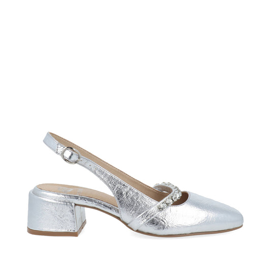 Zapatilla de Fiesta Trender color Plata para Mujer