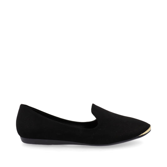 Balerina Color Negro con Detalle Metalico para Mujer