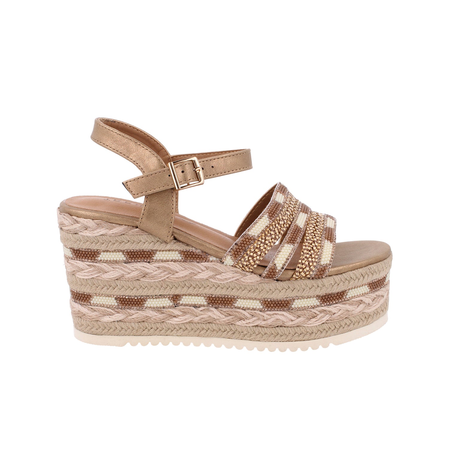 Sandalia Casual Trender color Bronce para Mujer