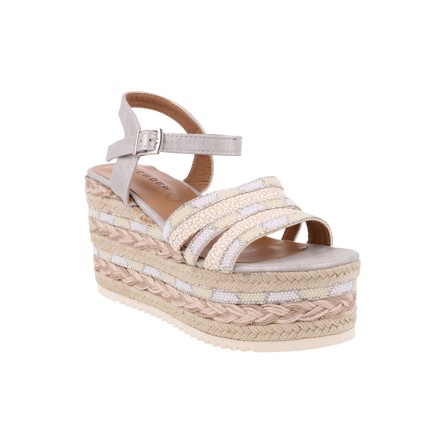 Sandalia Casual Trender color Plata para Mujer