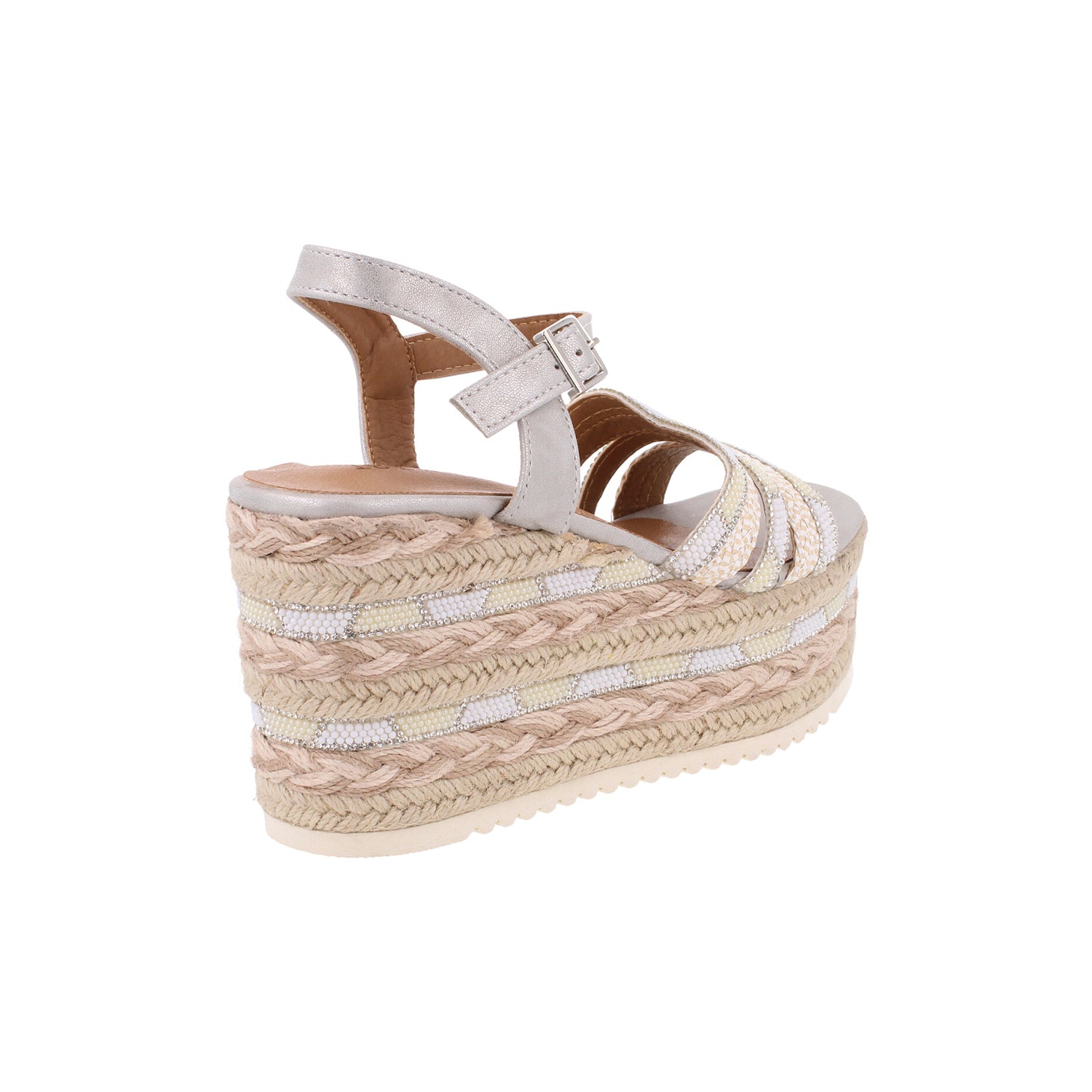 Sandalia Casual Trender color Plata para Mujer
