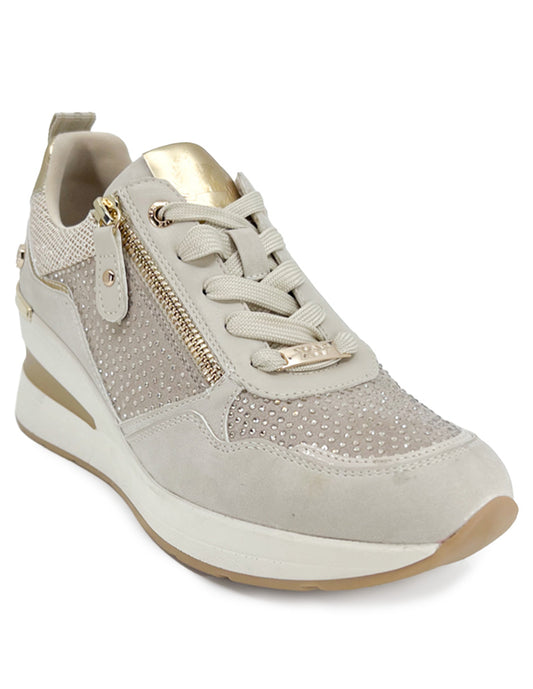 Tenis Casual Trender color Beige para Mujer