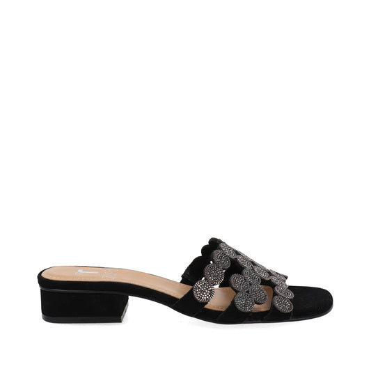 Sandalia Casual Trender color Negro para Mujer con Brillos