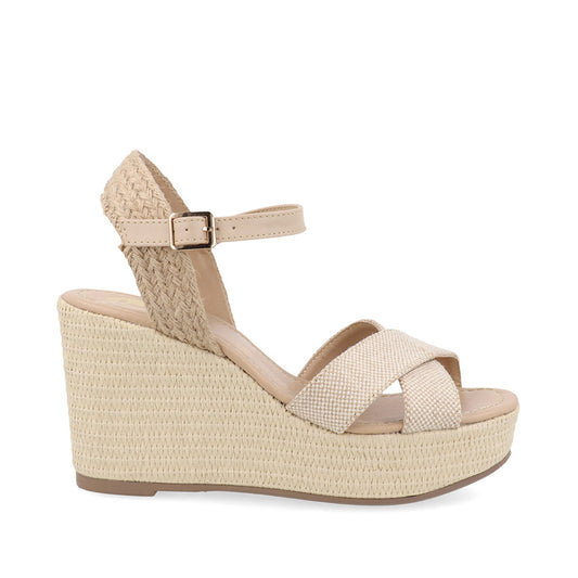 Sandalia Casual con plataforma Trender color Nude para Mujer