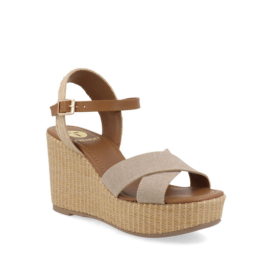 Sandalia Casual con plataforma Trender color Arena para Mujer