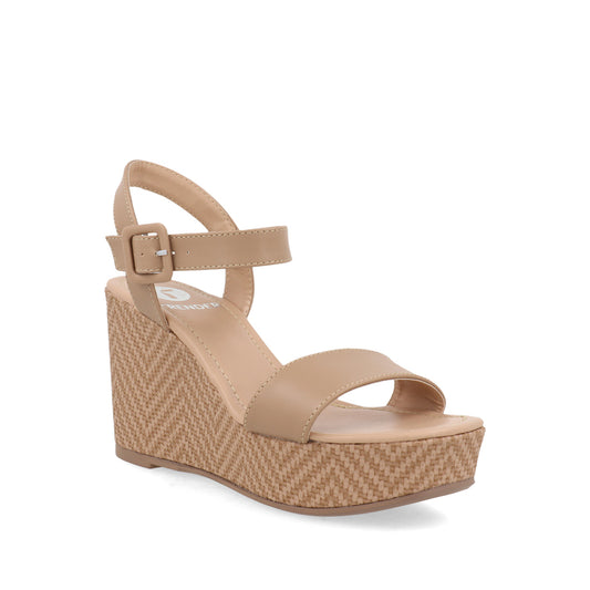 Sandalia Casual con plataforma Trender color Beige para Mujer