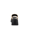 Sandalia Casual Trender color Negro para Mujer con detalle tejido Beige