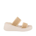 Sandalia Casual Trender color Cafe claro para Mujer con Detalles tejidos