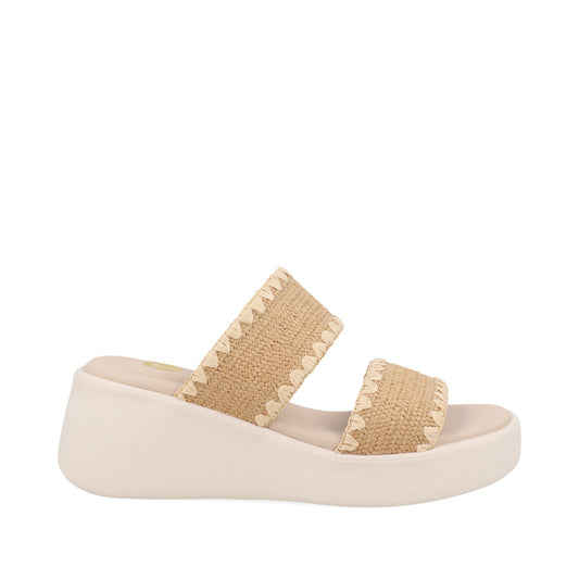 Sandalia Casual Trender color Cafe claro para Mujer con Detalles tejidos