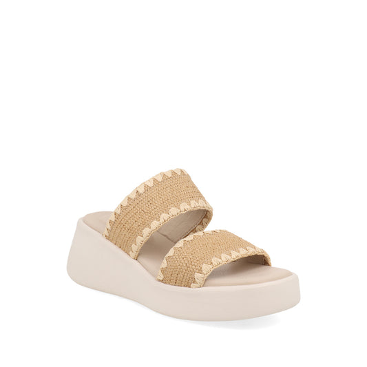 Sandalia Casual Trender color Cafe claro para Mujer con Detalles tejidos