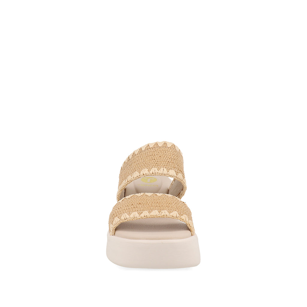 Sandalia Casual Trender color Cafe claro para Mujer con Detalles tejidos