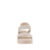 Sandalia Casual Trender color Beige para Mujer con detalles de Brillos y ajuste de Velcro