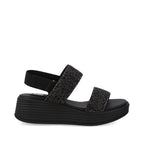 Sandalia Casual Trender color Negro para Mujer con detalles plateados
