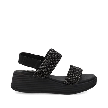 Sandalia Casual Trender color Negro para Mujer con detalles plateados