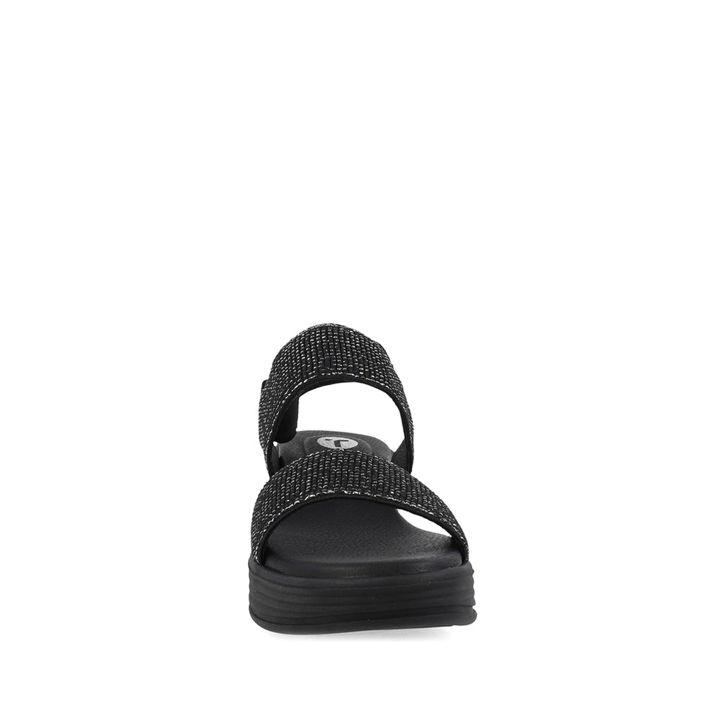 Sandalia Casual Trender color Negro para Mujer con detalles plateados