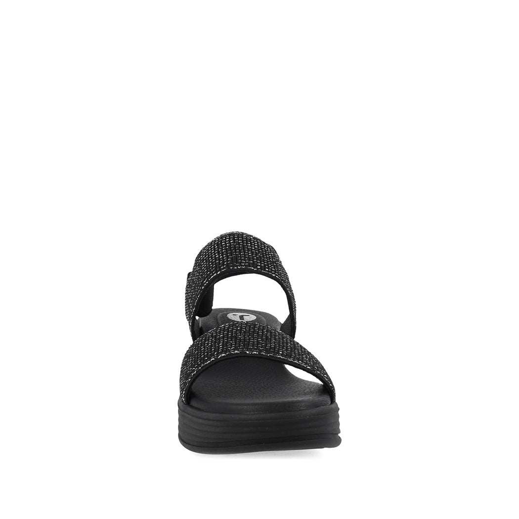 Sandalia Casual Trender color Negro para Mujer con detalles plateados