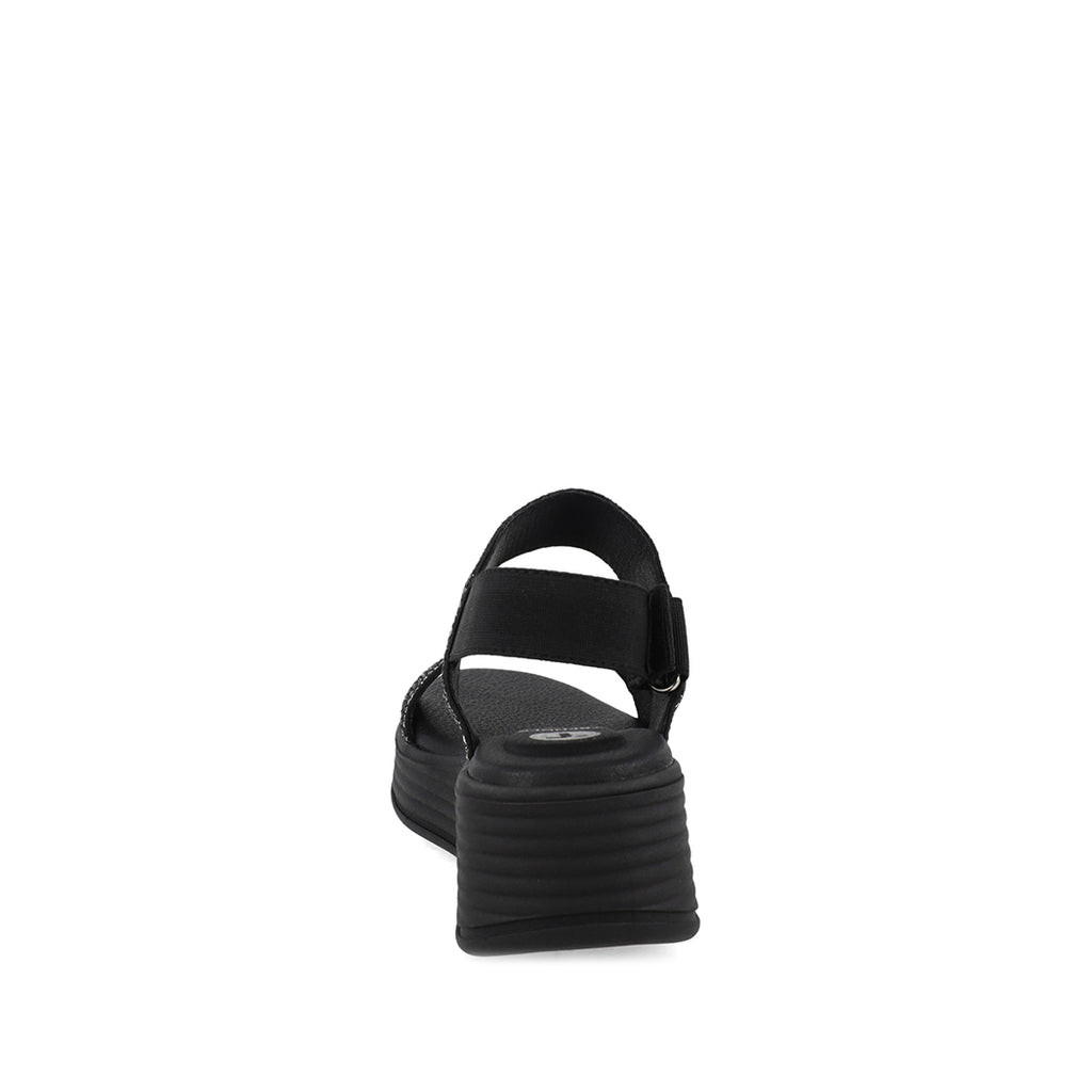 Sandalia Casual Trender color Negro para Mujer con detalles plateados