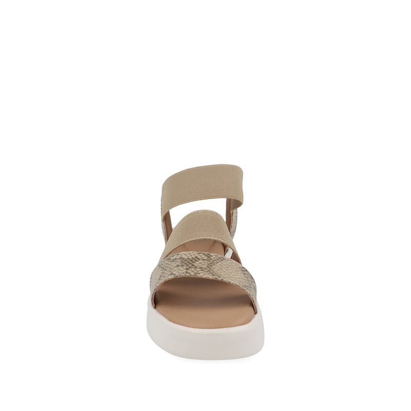 Sandalia Casual Trender color Beige con detalle de Animal Printt para Mujer