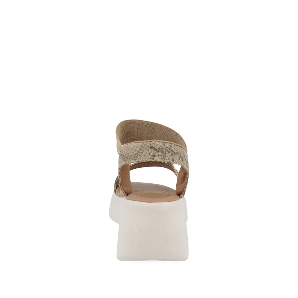 Sandalia Casual Trender color Beige con detalle de Animal Printt para Mujer