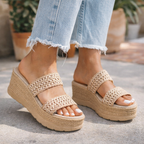 Sandalia Casual Trender color Camel para Mujer