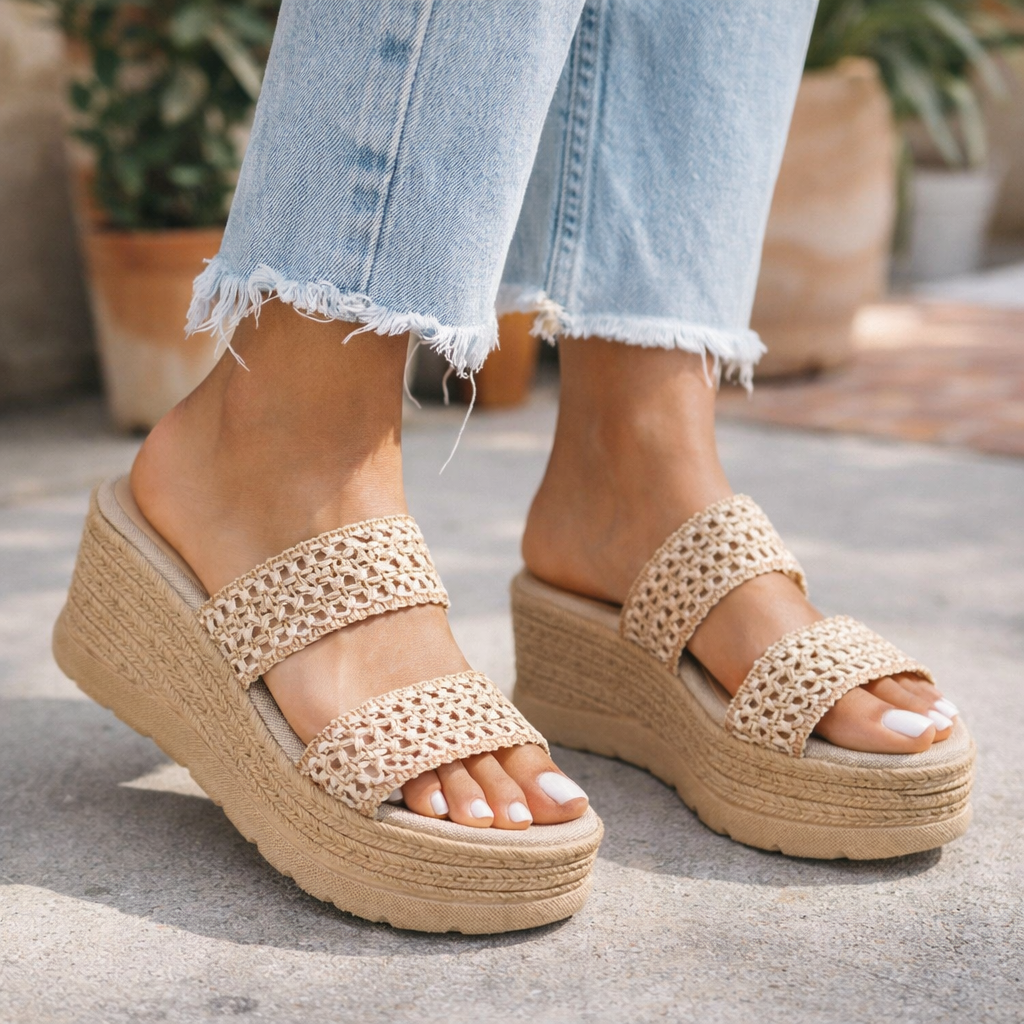 Sandalia Casual Trender color Camel para Mujer