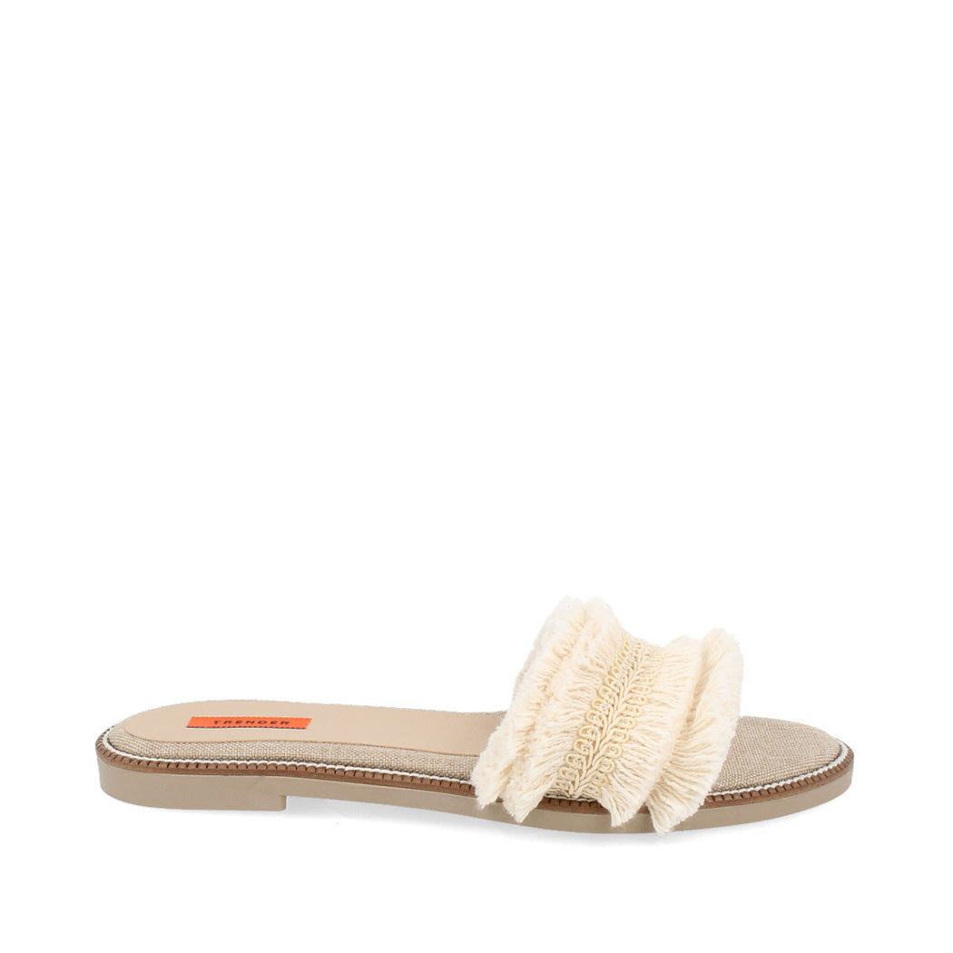 Sandalia Casual Trender color Hueso para Mujer