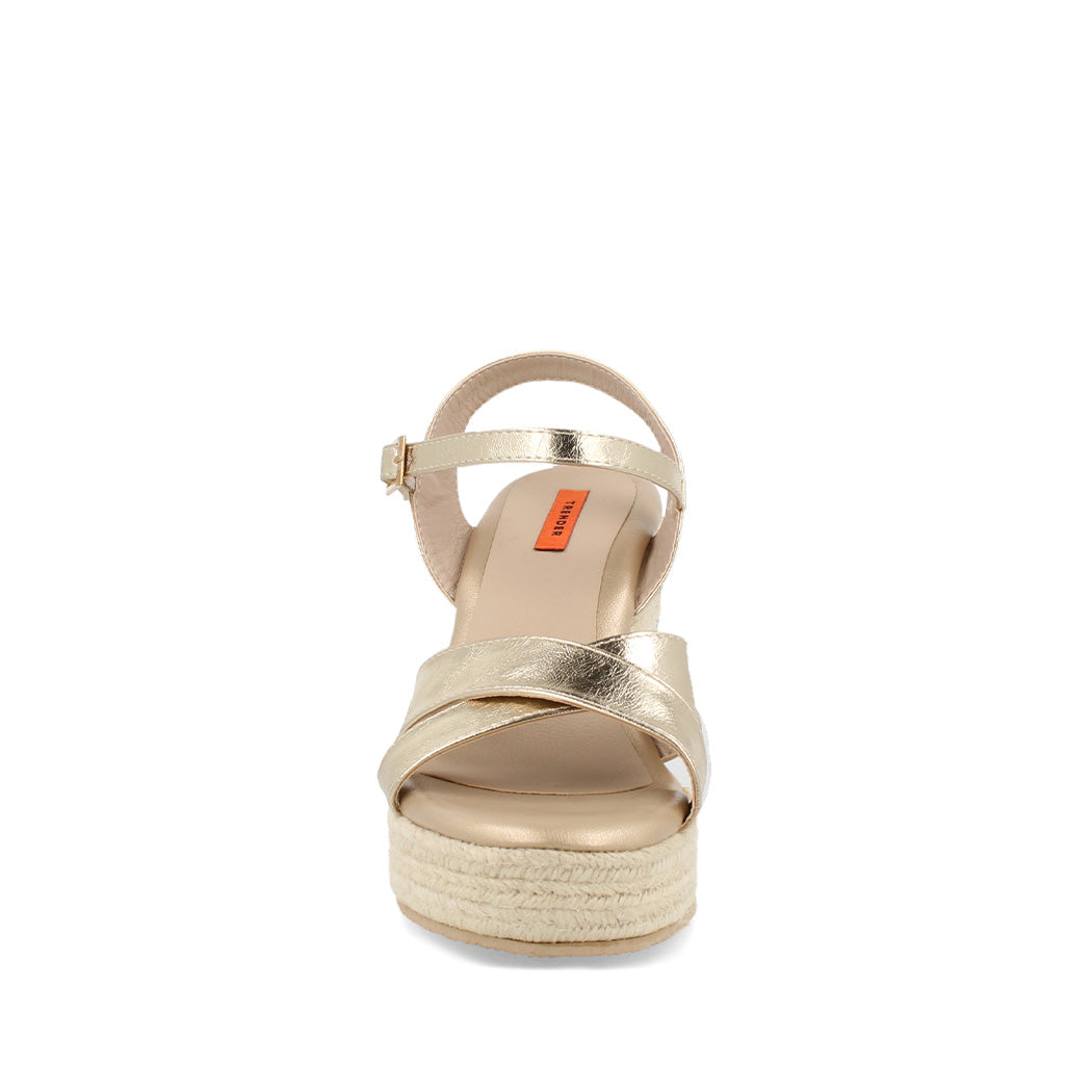 Sandalia Casual Trender color Oro para Mujer